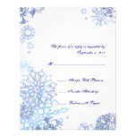 Blue and White Snowflakes Wedding RSVP 3 Personalized Announcements
