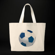 Blue and White Soccer Ball Canvas Bag