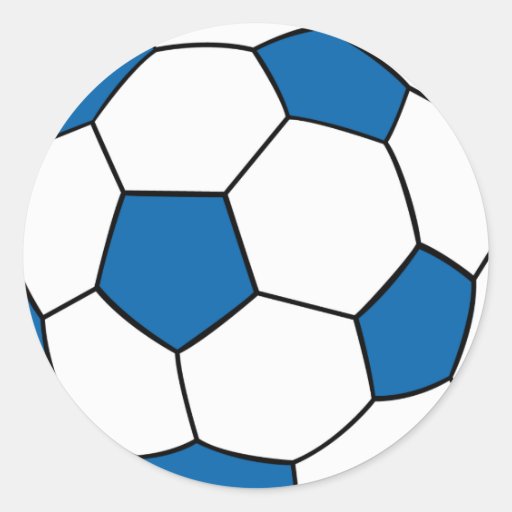 blue and white soccer ball round stickers