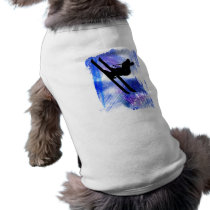 Blue and White Splashes with Ski Jump Edges Dog Tshirt