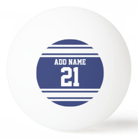 Blue and White Sports Jersey Custom Name Number Ping-Pong Ball