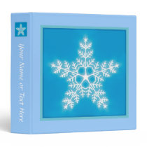 Blue and White Star Snowflake 3 Ring Binders
