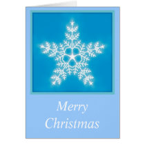 Blue and White Star Snowflake Christmas Cards