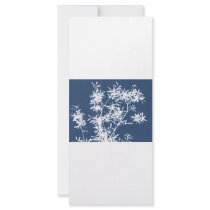 Blue and white stark leaves graphic cutout rack cards