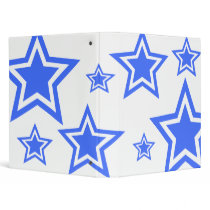 Blue And White Stars 1" Binder by nottynotebooks Blue And White Stars 1" Binder