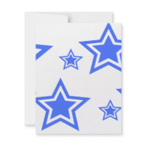 Blue And White Stars 4.25" x 5.5" Paper invitations