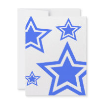 Blue And White Stars 4.25" x 5.5" Paper invitations