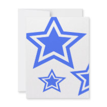 Blue And White Stars 4.25" x 5.5" Paper invitations