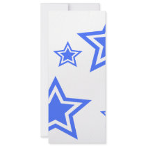 Blue And White Stars 4" x 9.25" Paper invitations