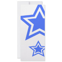 Blue And White Stars 4" x 9.25" Paper invitations