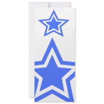 Blue And White Stars 4" x 9.25" Paper invitations