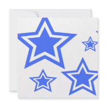 Blue And White Stars 5.25" x 5.25" Paper invitations
