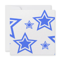 Blue And White Stars 5.25" x 5.25" Paper invitations by nottynotebooks Blue And White Stars 5.25" x 5.25" Paper invitations