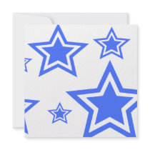 Blue And White Stars 5.25" x 5.25" Paper invitations