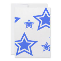 Blue And White Stars 5" x 7" Paper invitations