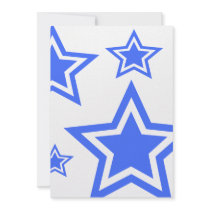 Blue And White Stars 5" x 7" Paper invitations