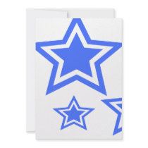 Blue And White Stars 5" x 7" Paper invitations