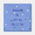 Blue and White Stars Save the date Magnets magnets