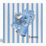 Blue and White Striped Cheerleader Binder