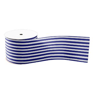 Blue and White Striped Ribbon Grosgrain Ribbon