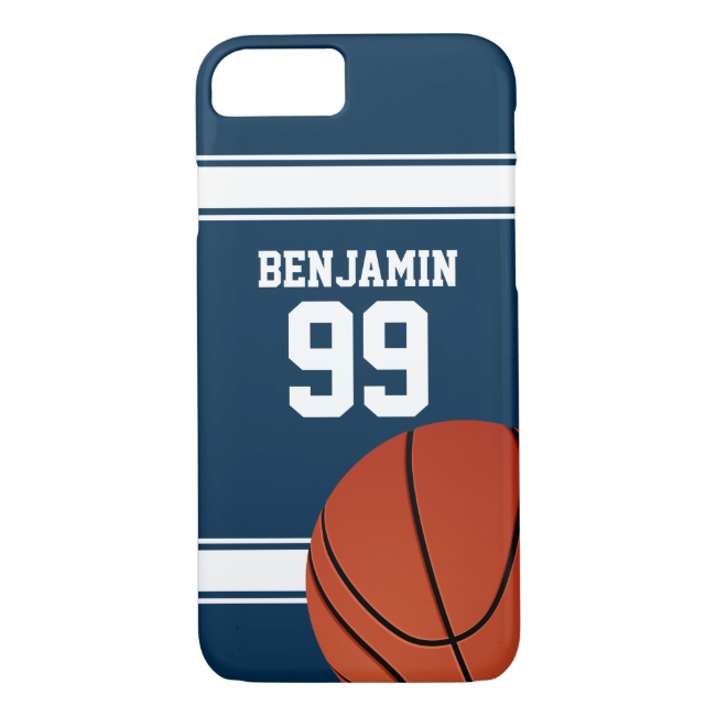 Blue and White Stripes Basketball Jersey iPhone 7 Case
