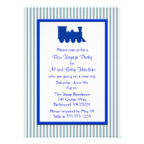 Blue and White Stripes Bon Voyage Party invitations