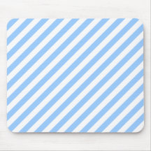 Blue and White Stripes. Mouse Pads