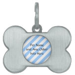 Blue and White Stripes. Pet Name Tag