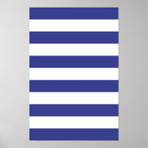 Blue and White Stripes Poster
