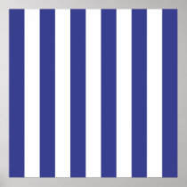 Blue and White Stripes Posters