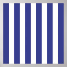 Blue and White Stripes Posters