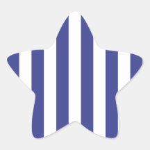 Blue and White Stripes Star Stickers