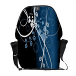 Blue and White Swirling Vines Courier Bags