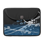 Blue and White Swirling Vines Macbook Pro Sleeves