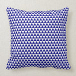 Blue and white triangles pillows