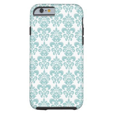 Blue and White Vintage Damask Pattern 2 Tough iPhone 6 Case