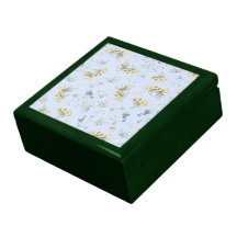 Blue and white vintage floral print gift box