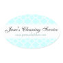 Blue and White Wallpaper Business Name Sticker