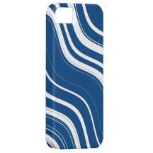 Blue and White Wavy Stripes Pattern iPhone 5 Cases