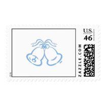 Blue and White Wedding Bells Stamp stamps