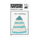 Blue and White Wedding Cake Postage postage