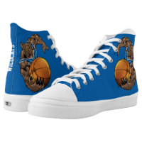 Blue and White Wildcats Basketball Player Printed Shoes