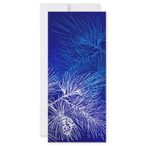 Blue and White Winter Pine Rack Card Template