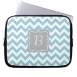 Blue and White Zigzag Monogram Laptop Sleeves