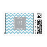 Blue and White Zigzag Monogram Stamp