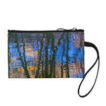 Blue and Yellow Abstract Water Reflections Coin Wallets