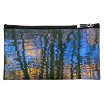 Blue and Yellow Abstract Water Reflections Cosmetic Bag