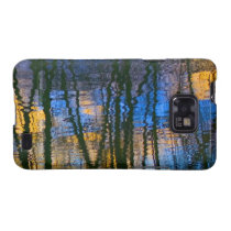 Blue and Yellow Abstract Water Reflections Samsung Galaxy Covers