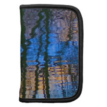 Blue and Yellow Abstract Water Reflections Folio Planner