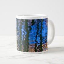 Blue and Yellow Abstract Water Reflections Extra Large Mugs